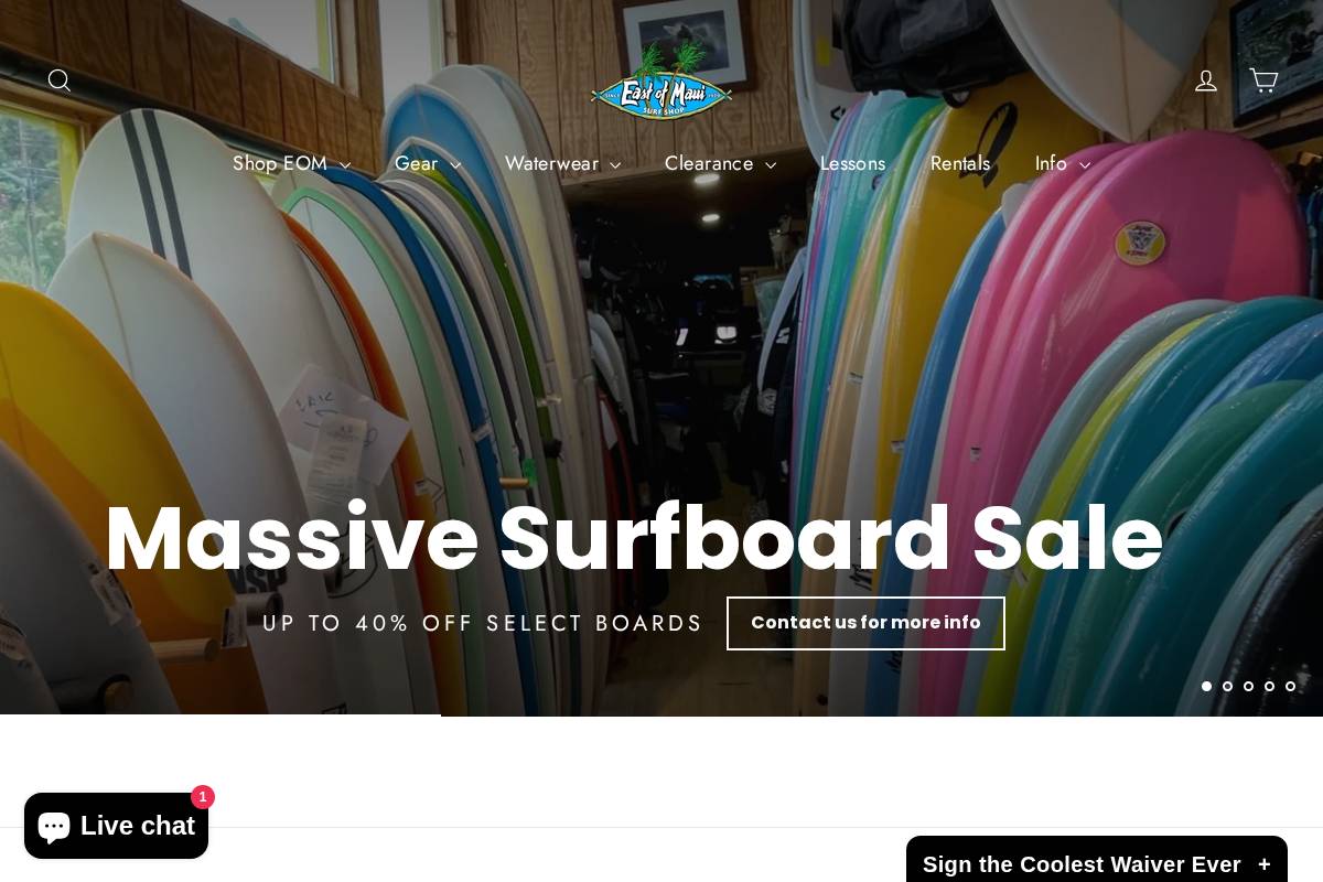 eastofmaui.com homepage screenshot