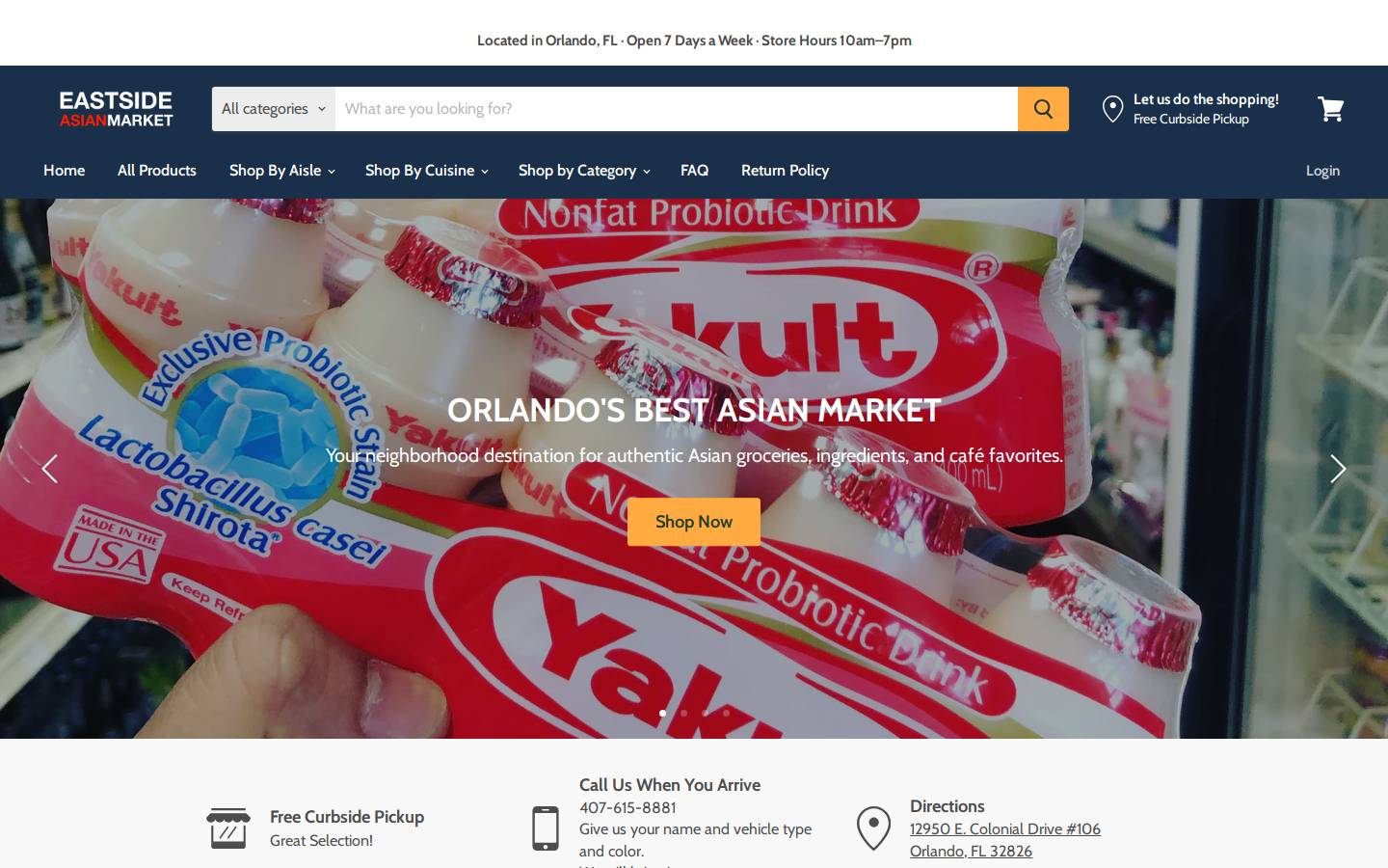eastsideasianmarket.com homepage screenshot