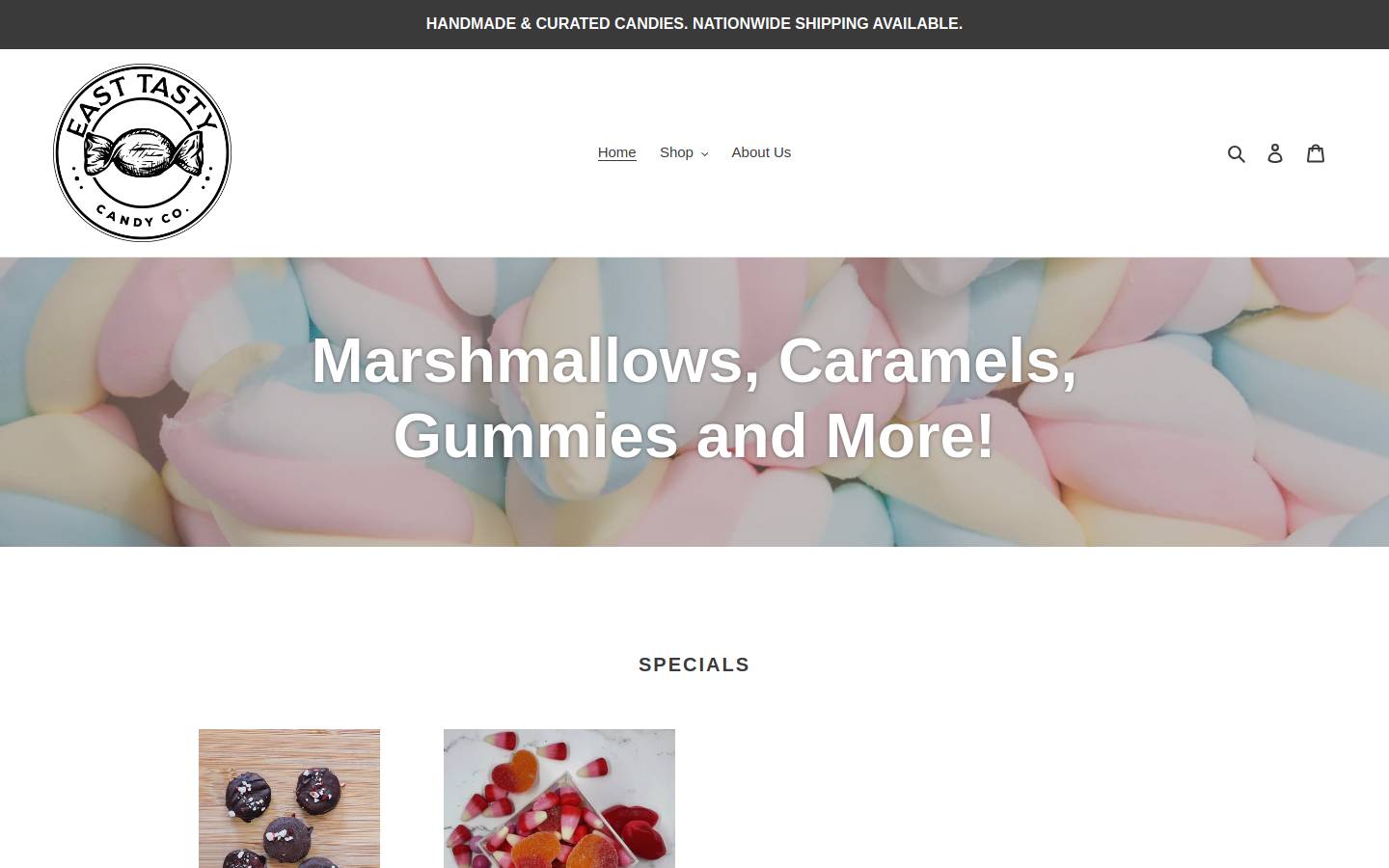 easttastycandy.com homepage screenshot
