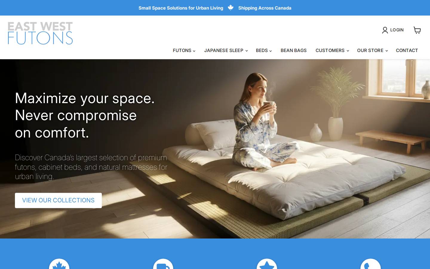 East West Futons homepage screenshot