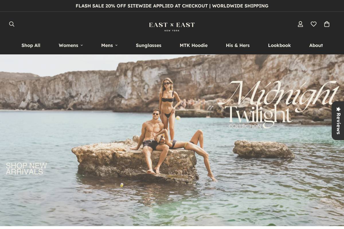 eastxeast.com homepage screenshot