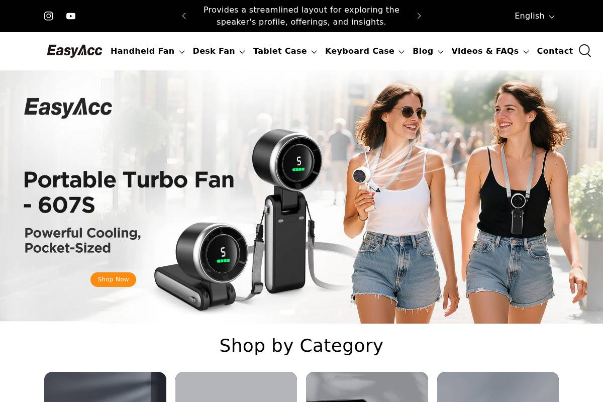 EasyAcc homepage screenshot