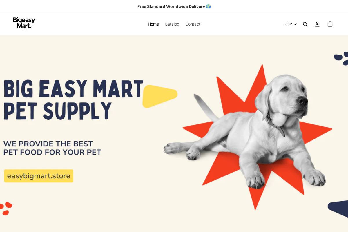 easybigmart.store homepage screenshot