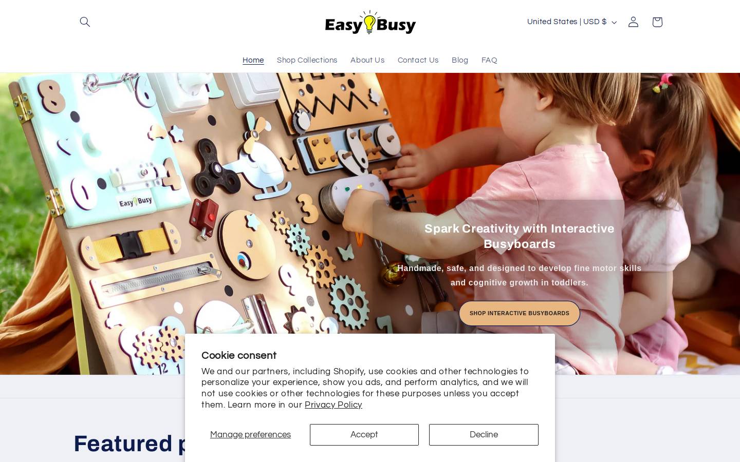easybusystore.com homepage screenshot