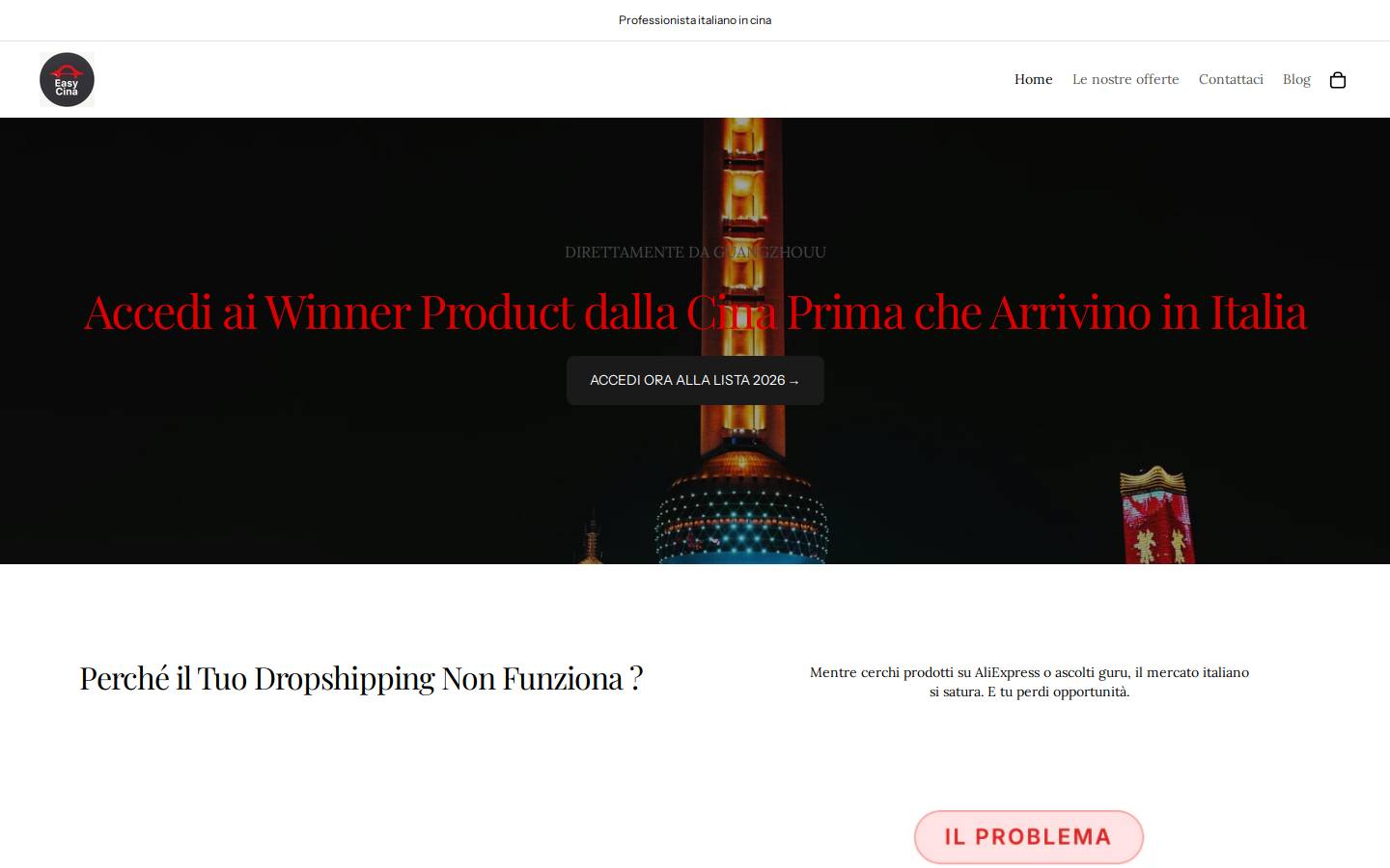 easycina.com homepage screenshot