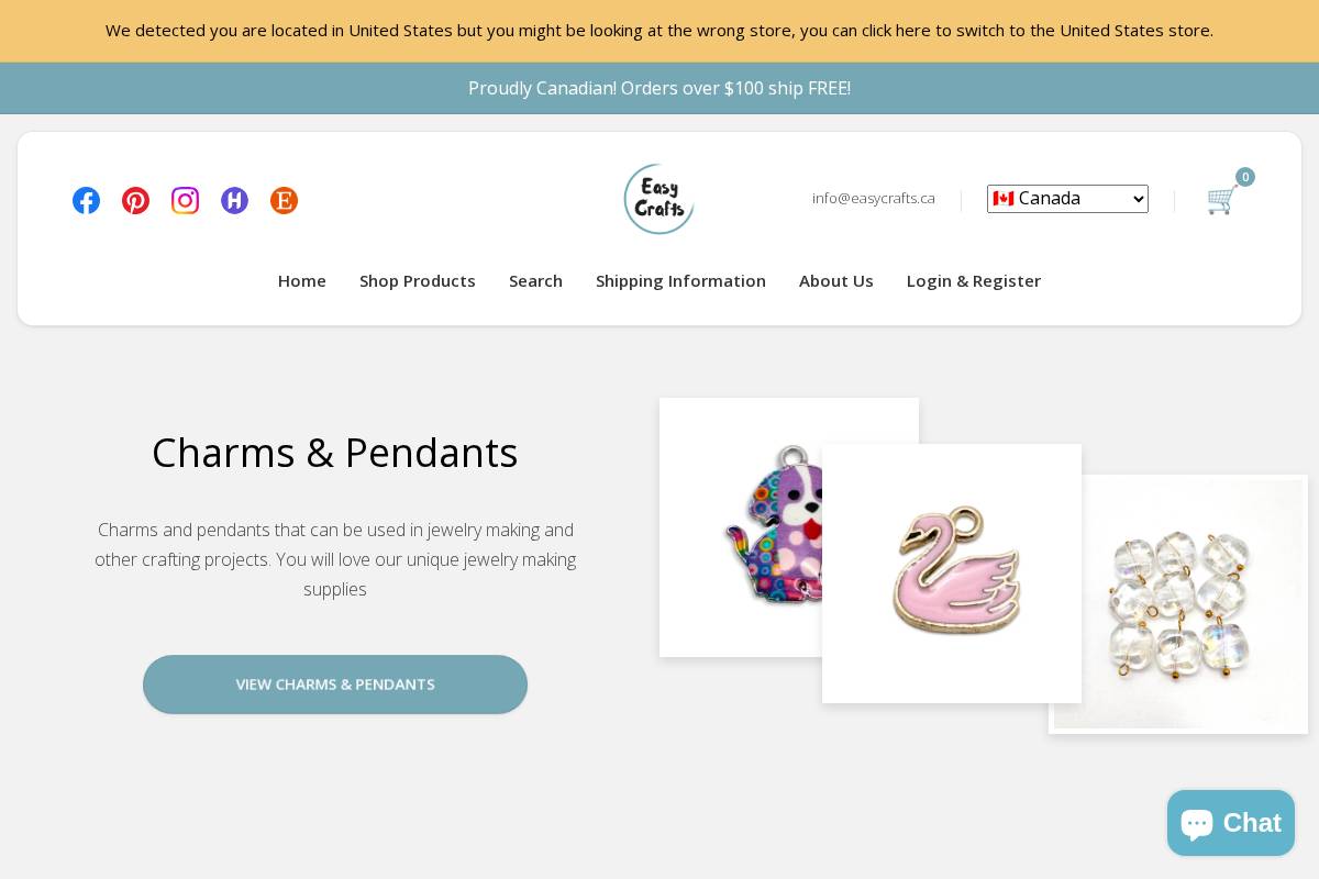 EasyCrafts homepage screenshot