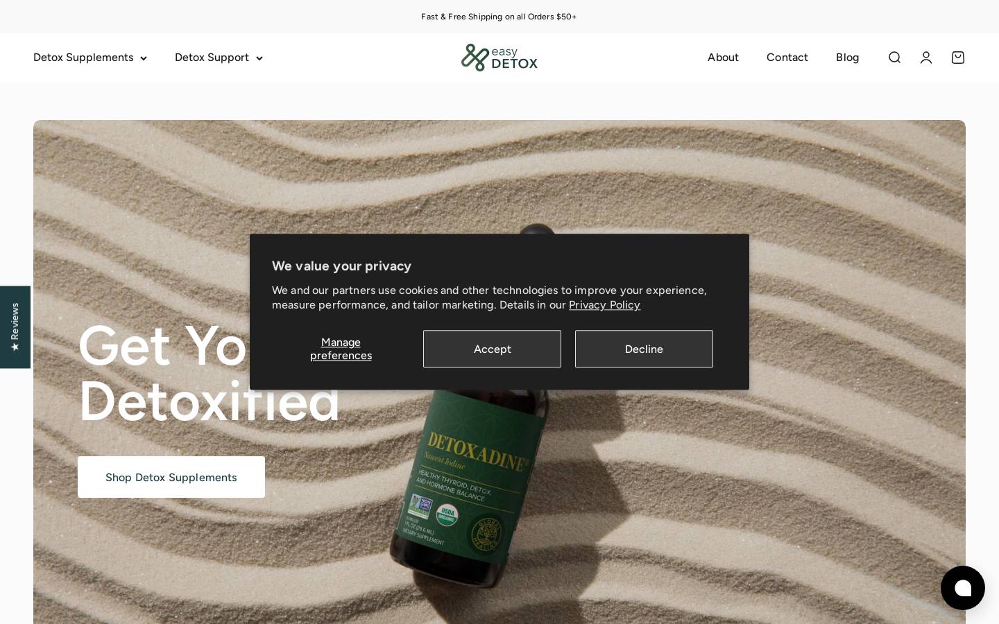 Easy Detox homepage screenshot