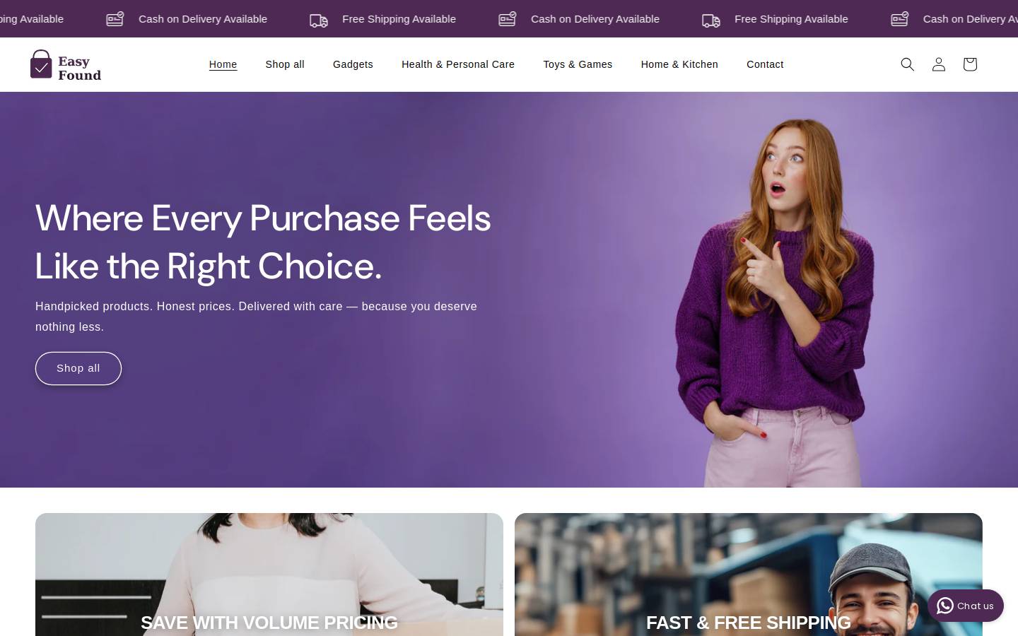 easyfound.in homepage screenshot