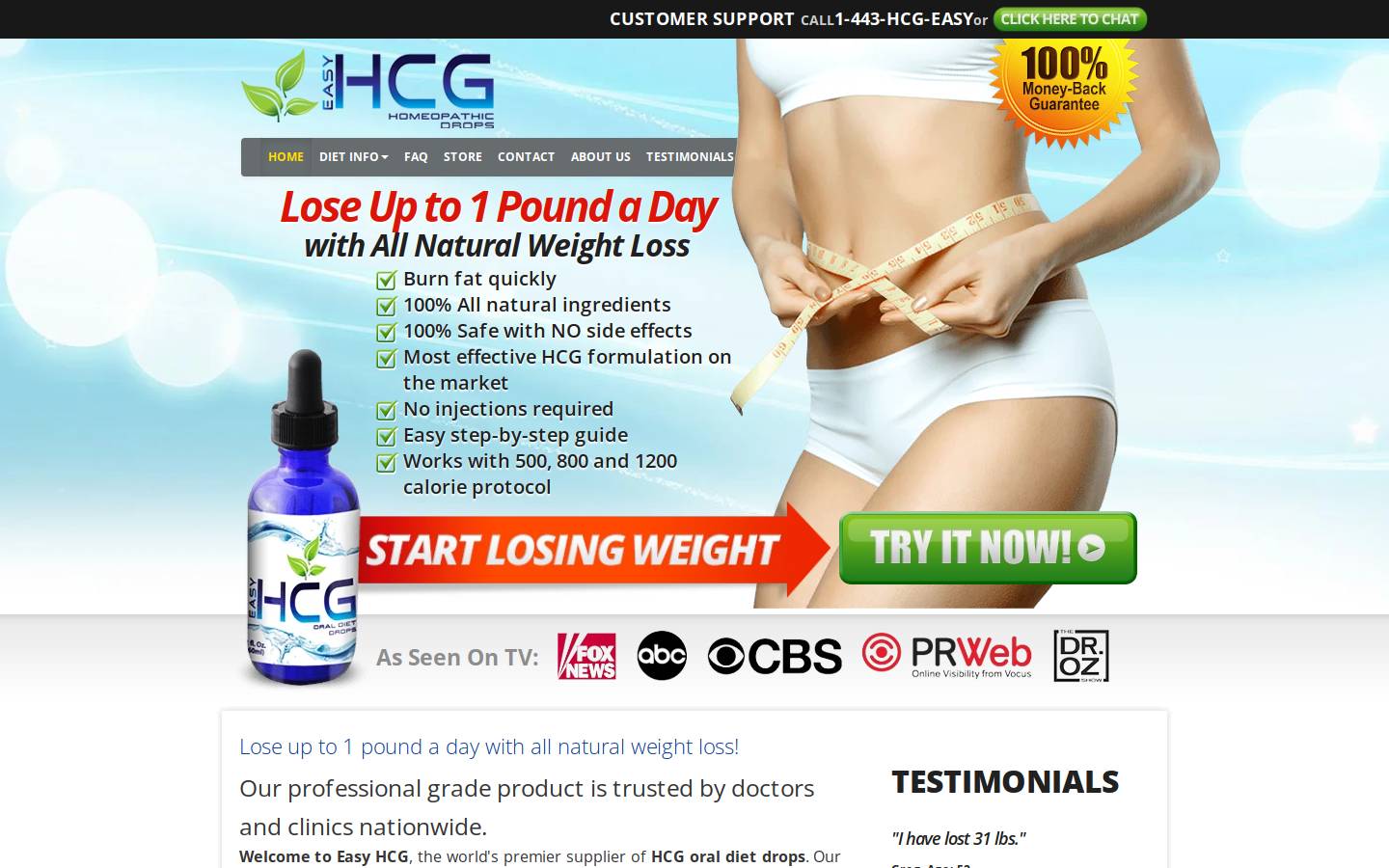 easyhcg.com homepage screenshot