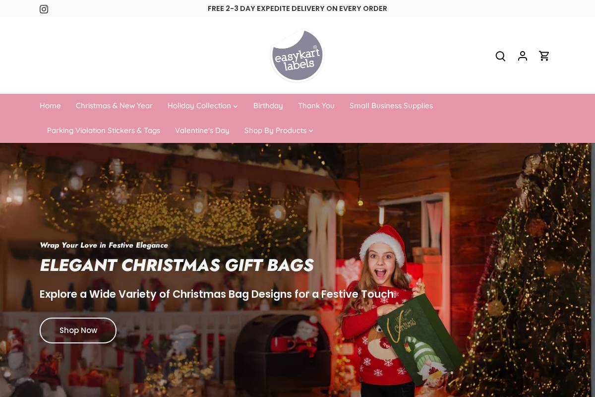 easykartlabels.us homepage screenshot