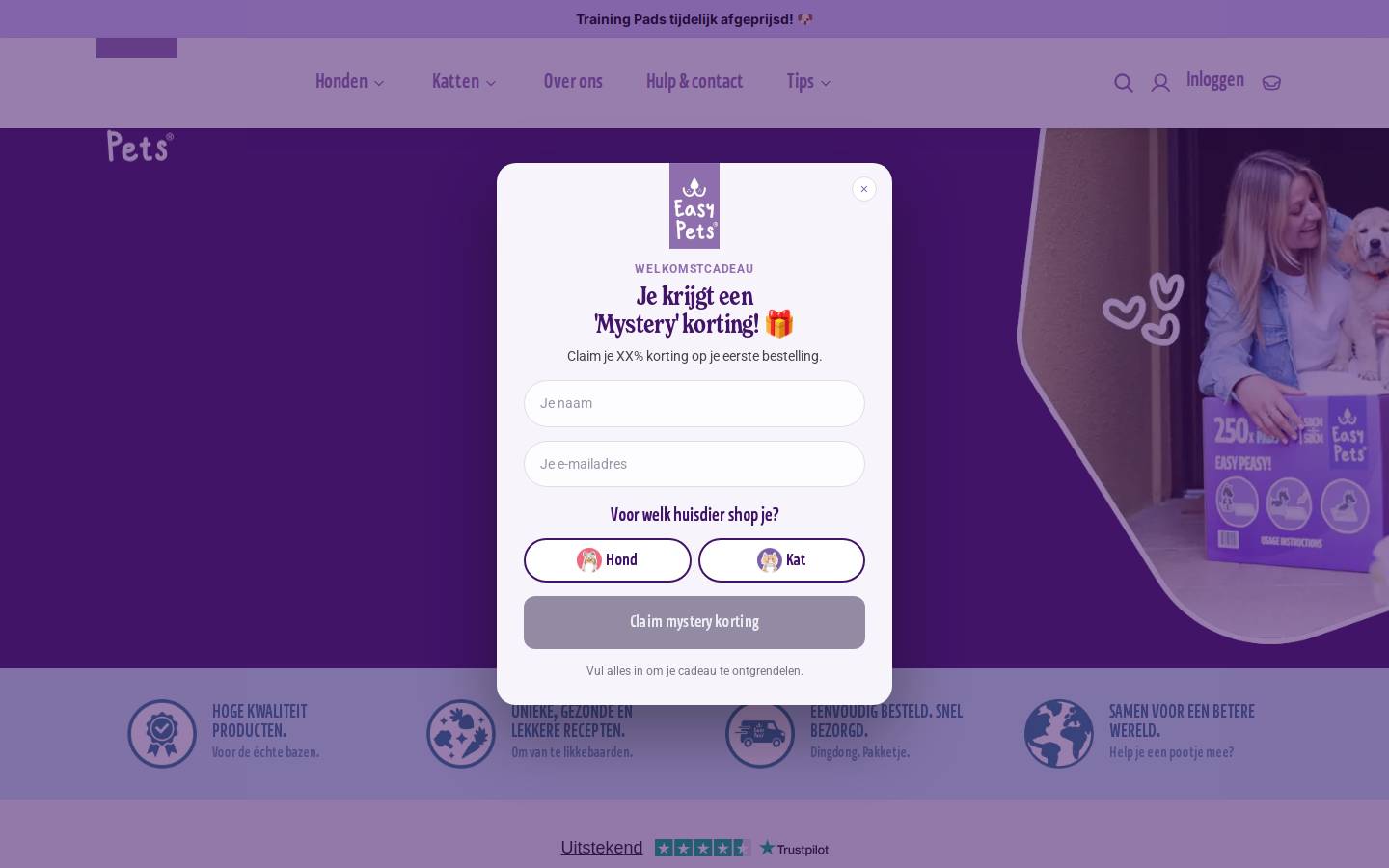 EasyPets homepage screenshot
