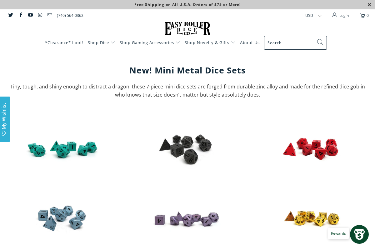 Easy Roller Dice Company homepage screenshot