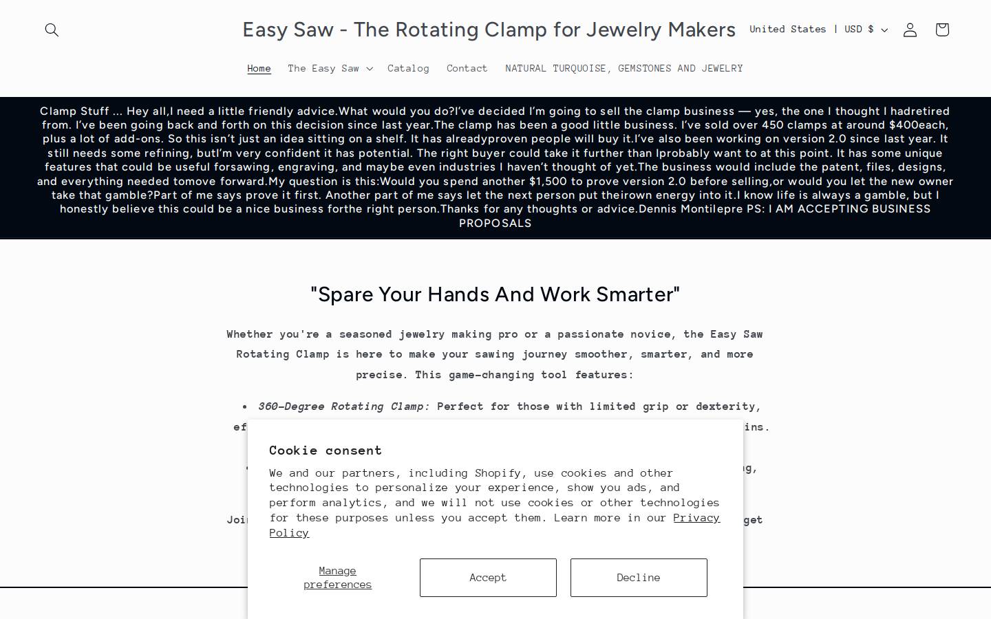 easyrotatingclamp.com homepage screenshot