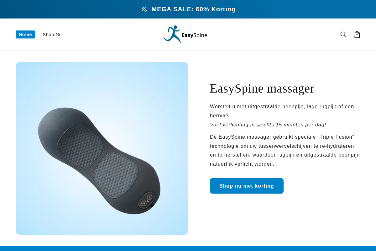 Easyspine homepage screenshot