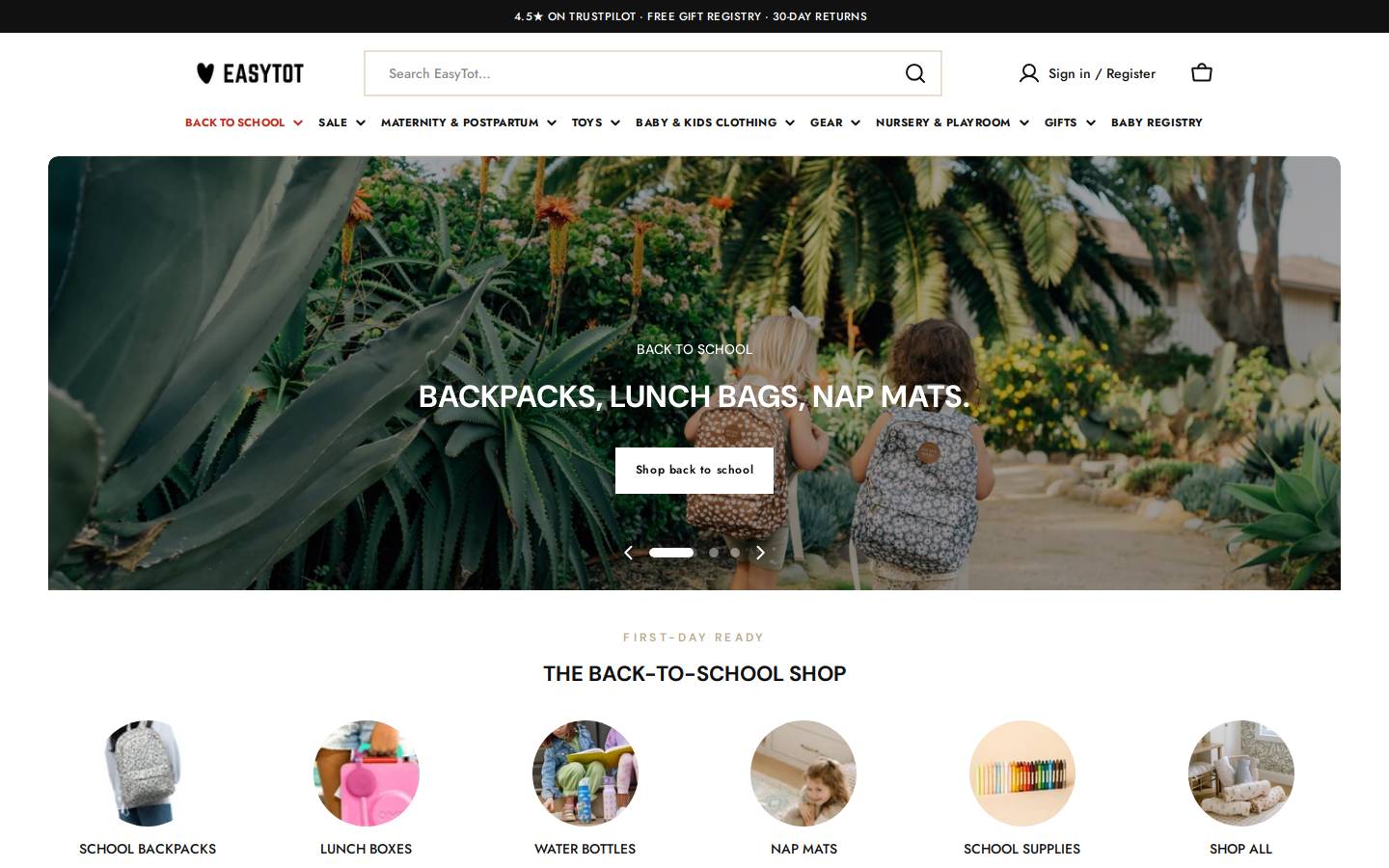 EasyTot homepage screenshot
