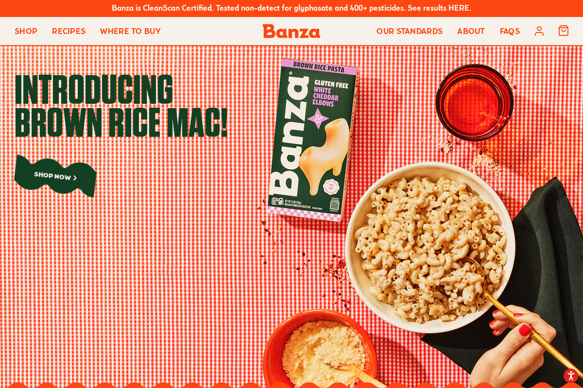 Banza homepage screenshot