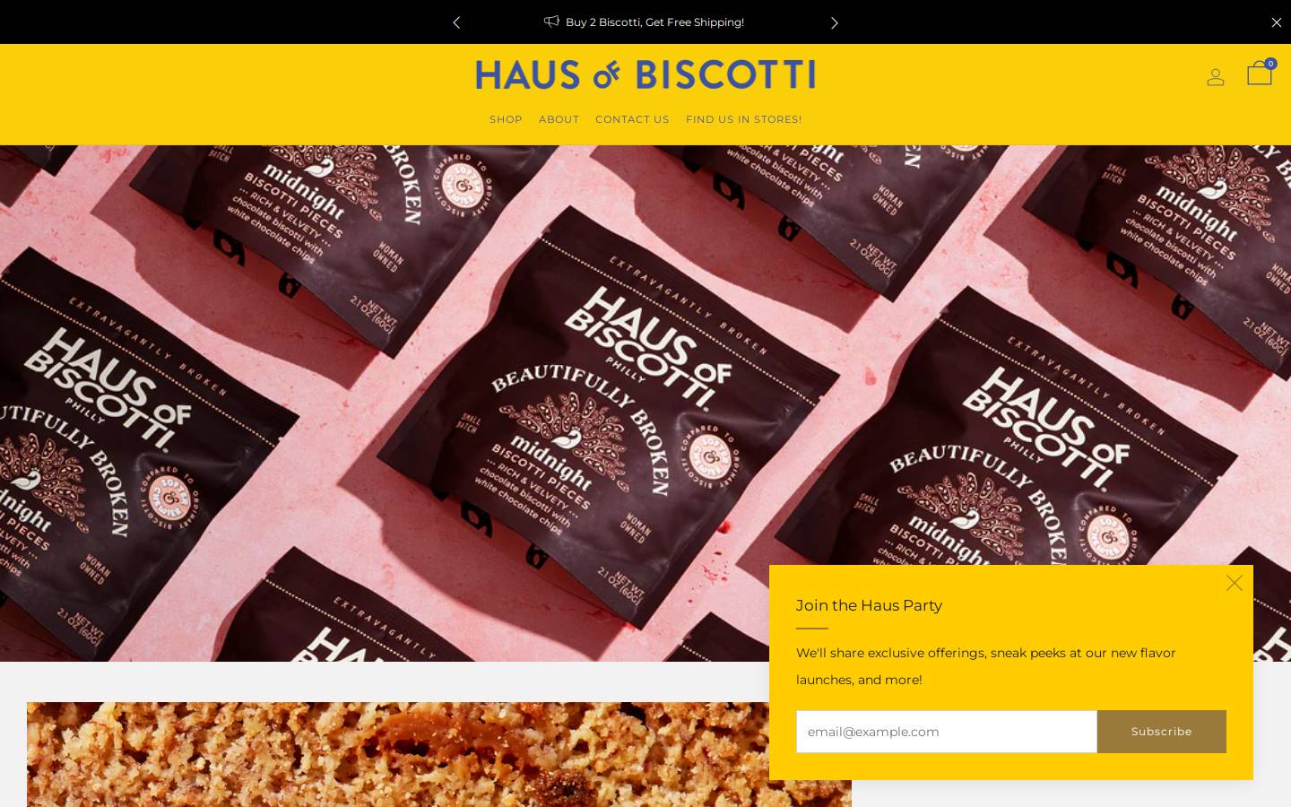 eatbiscotti.com homepage screenshot