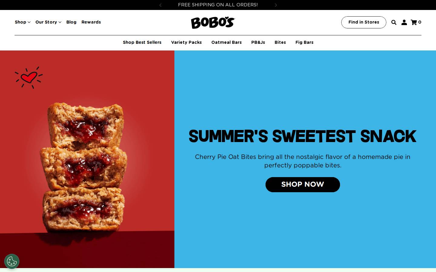 eatbobos.com homepage screenshot