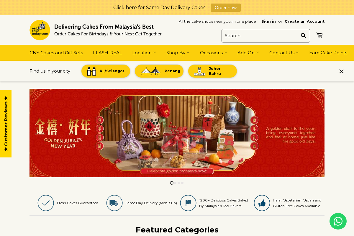 Eat Cake Today homepage screenshot