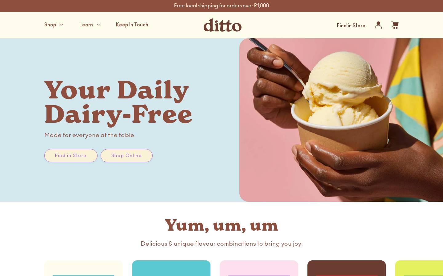eatditto.com homepage screenshot