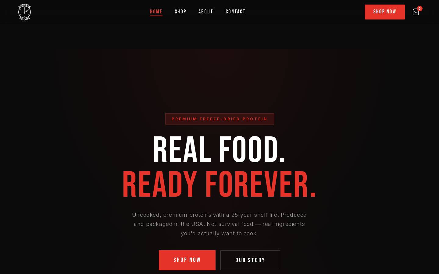 eatforeverfoods.com homepage screenshot