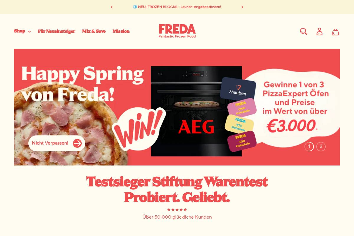 Freda homepage screenshot