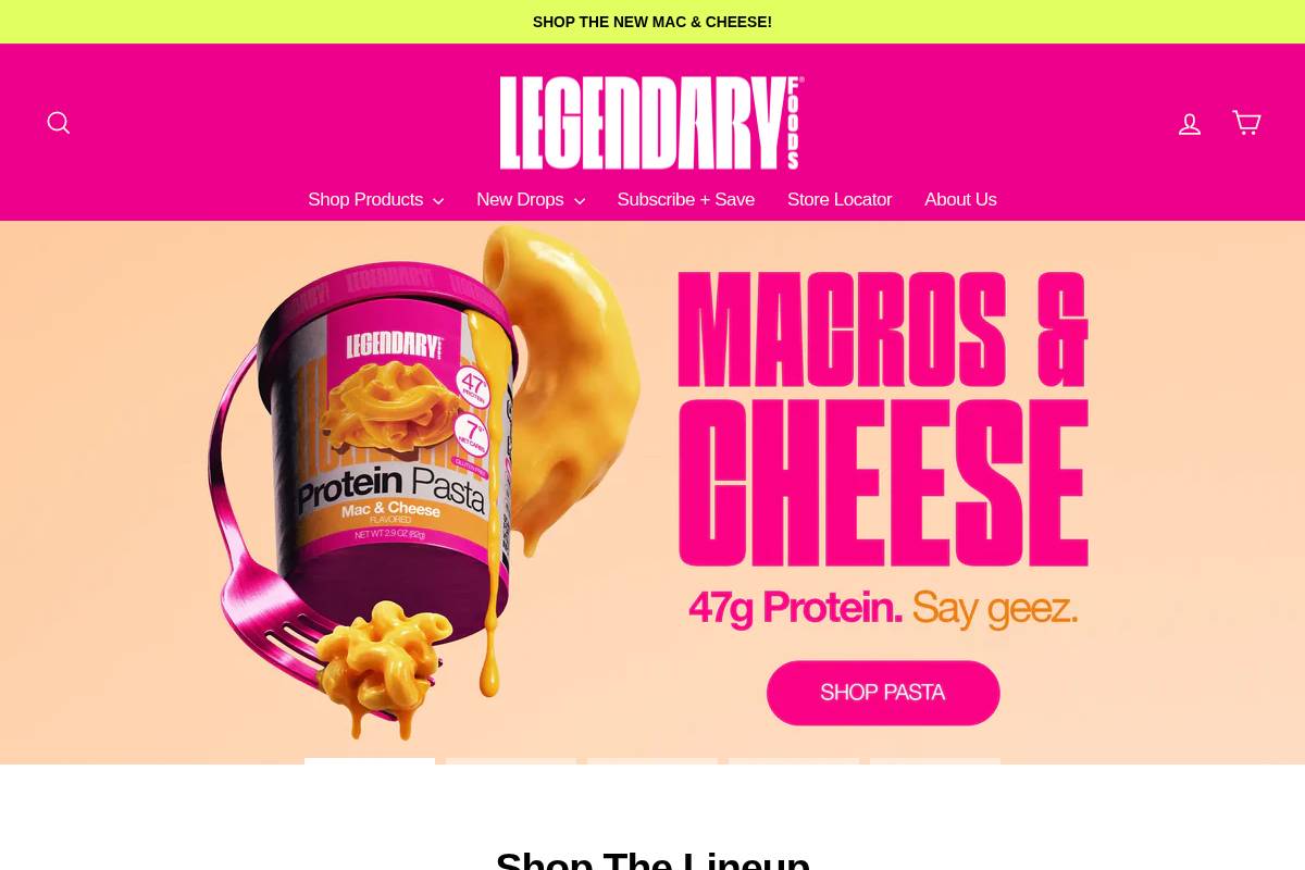 Eatlegendary homepage screenshot