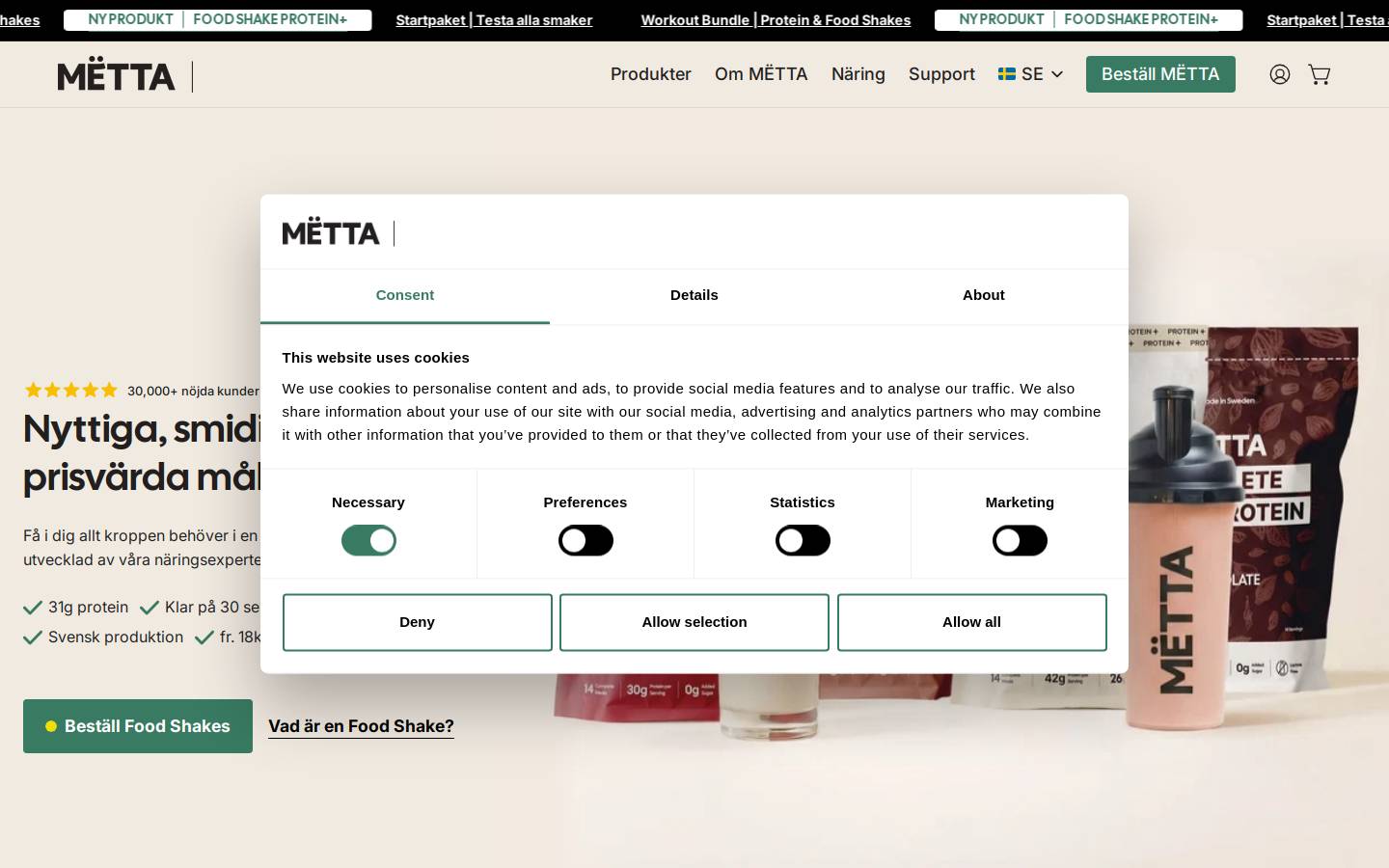 MËTTA homepage screenshot
