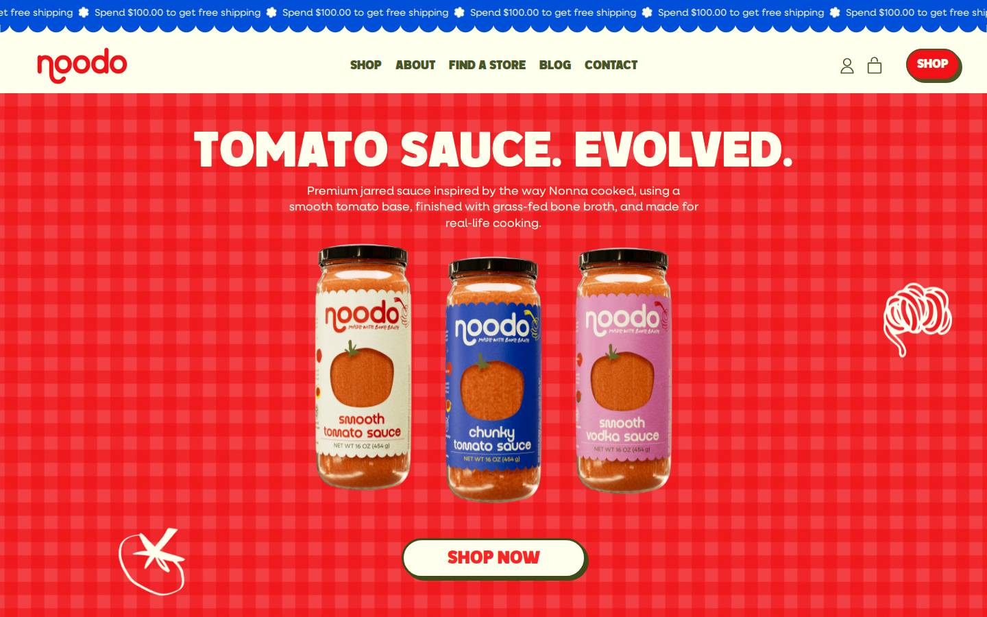 eatnoodo.com homepage screenshot