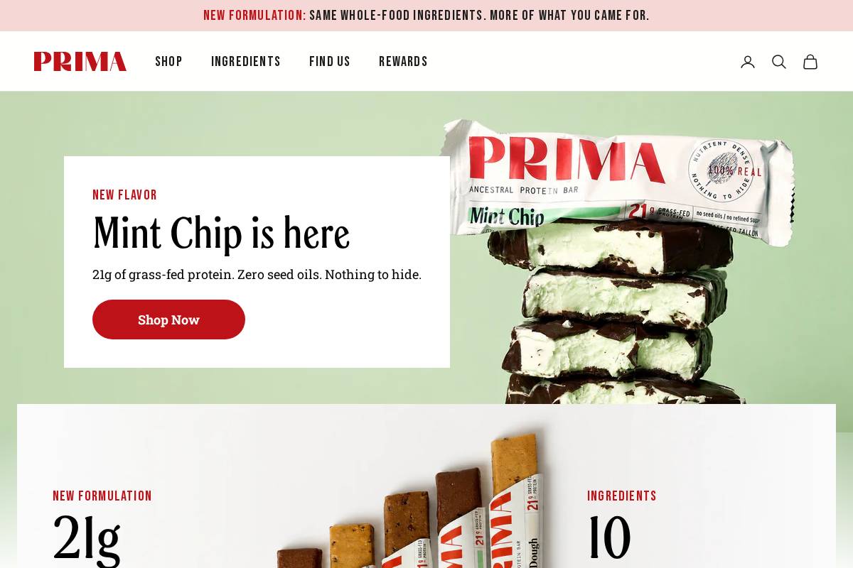 eatprima.com homepage screenshot