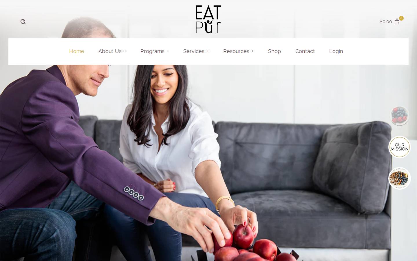 eatpur.com homepage screenshot
