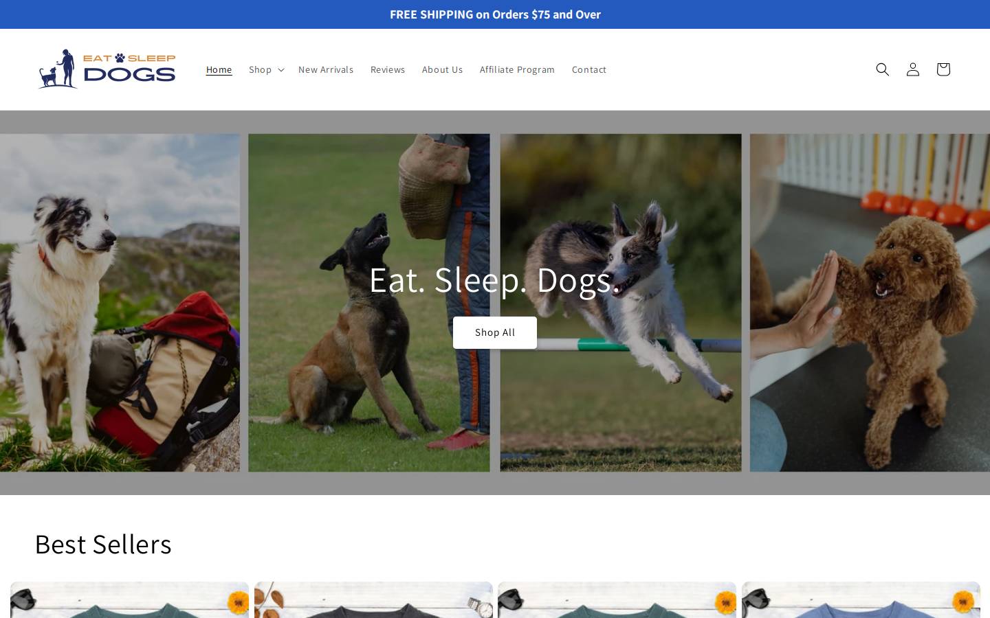 eatsleepdogs.com homepage screenshot