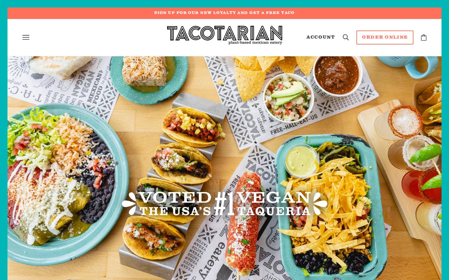 eattacotarian.com homepage screenshot