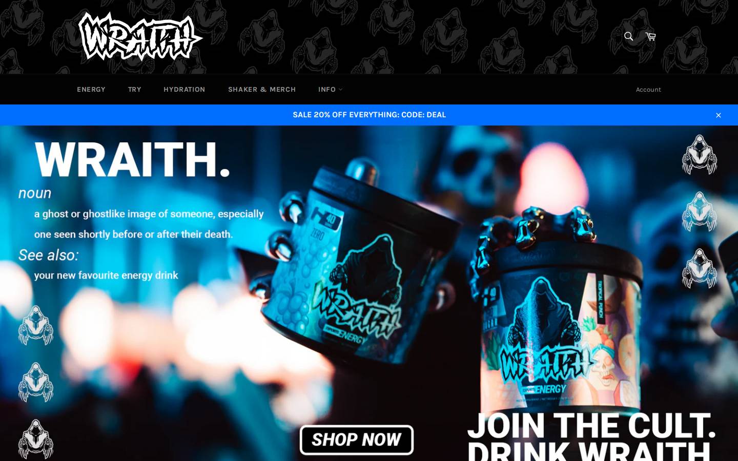 eatwraith.com homepage screenshot