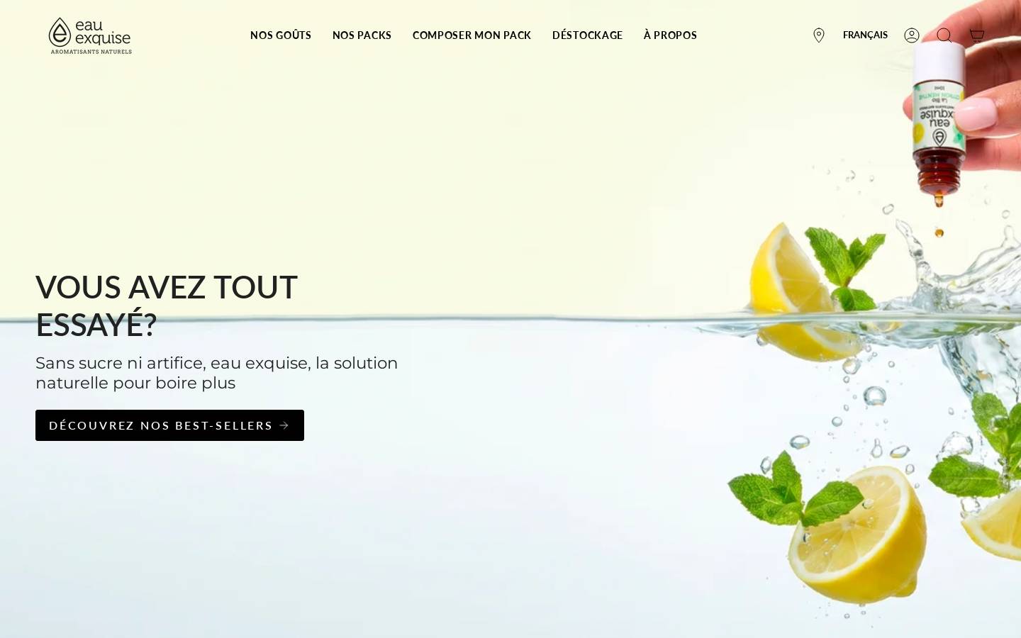 Eau Exquise homepage screenshot