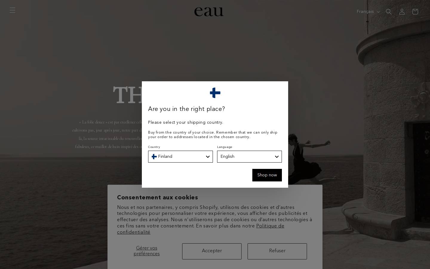 eau-store.com homepage screenshot