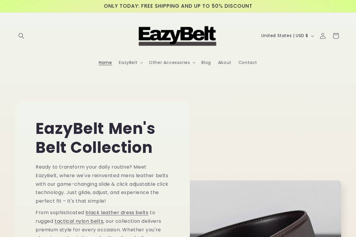 eazybelt.com homepage screenshot