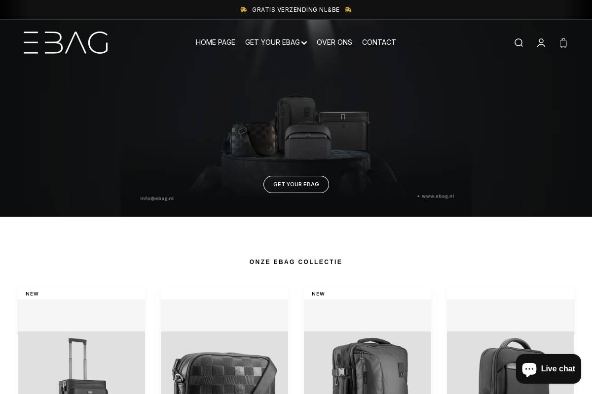 EBAG homepage screenshot