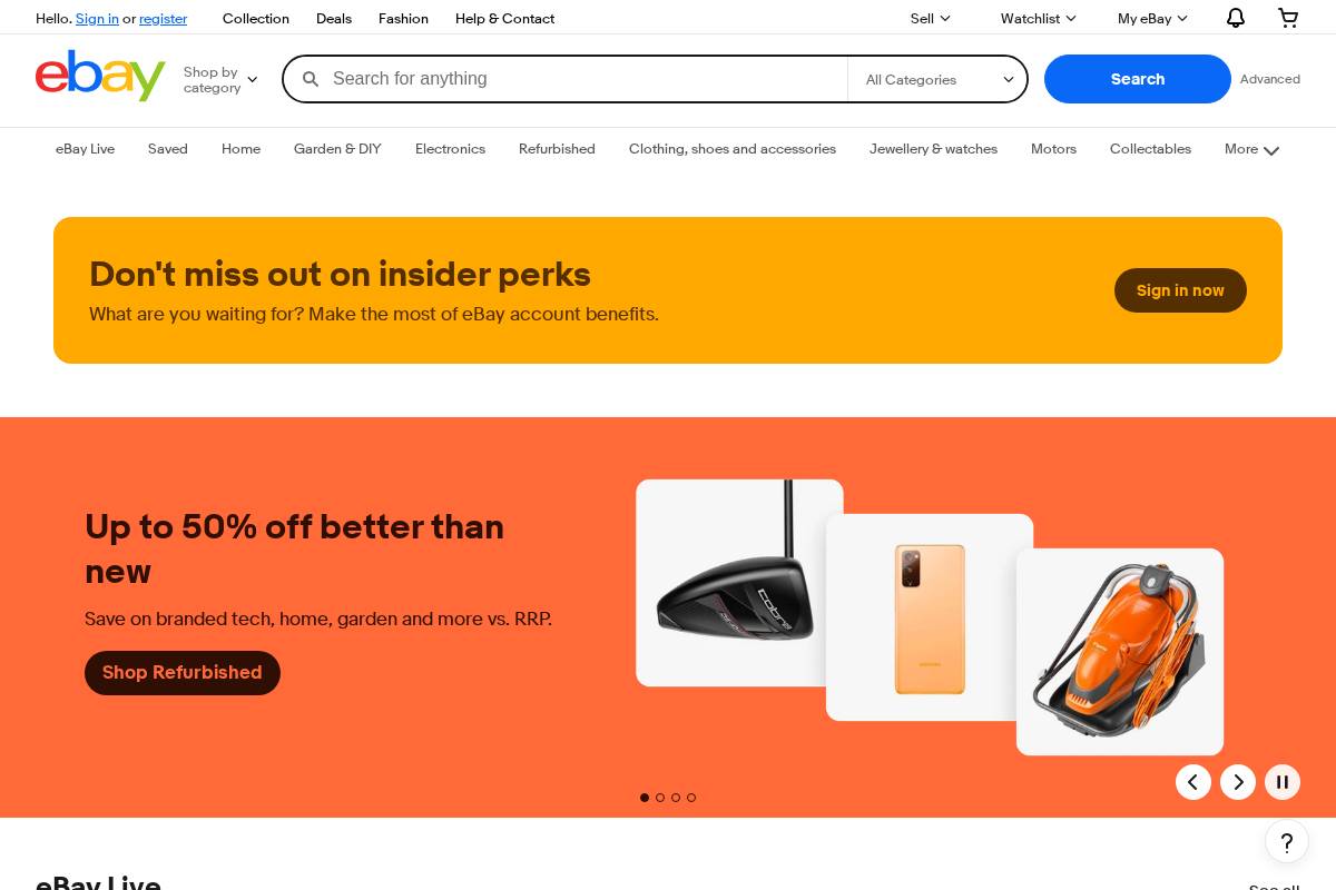 eBay homepage screenshot