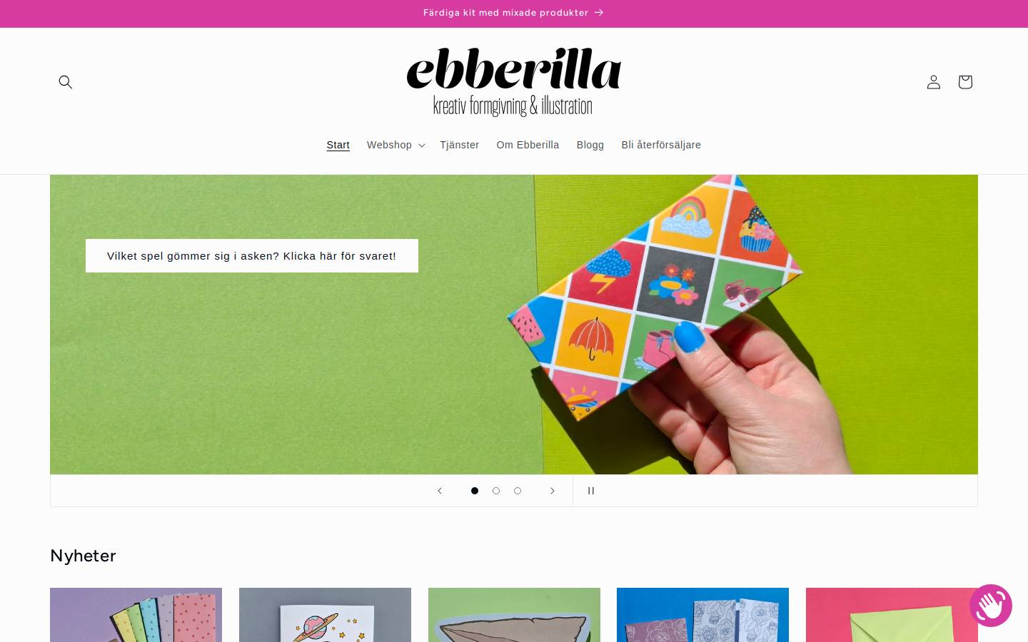 ebberilla.se homepage screenshot