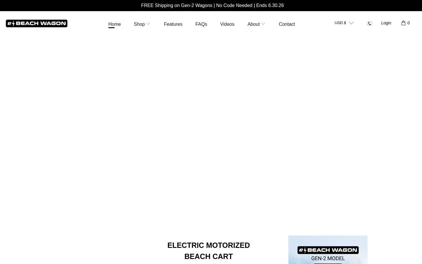 ebeachwagon.com homepage screenshot