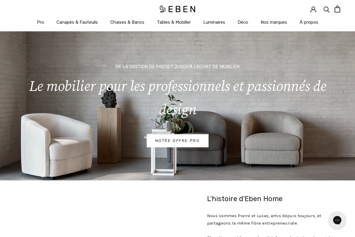 Eben Home homepage screenshot