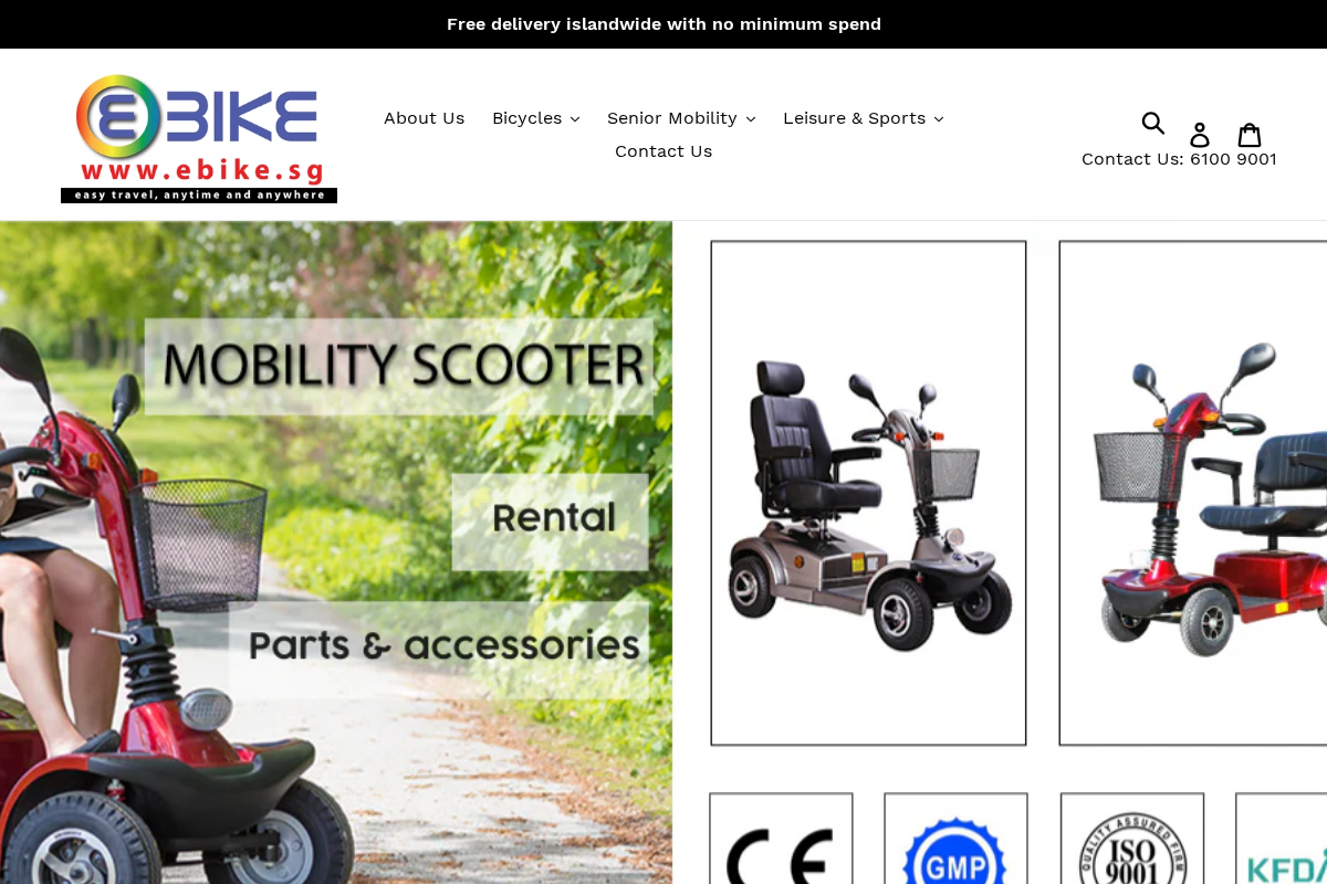 Ebike.sg homepage screenshot
