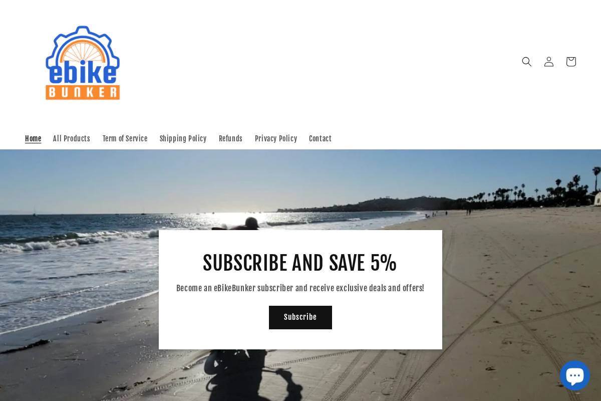 ebikebunker.com homepage screenshot