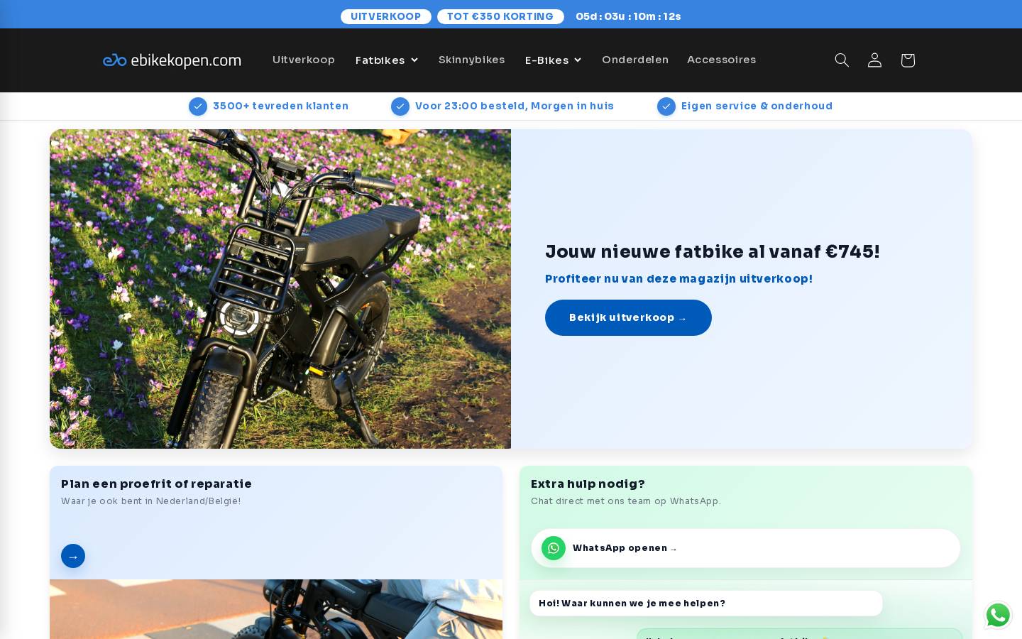 Ebikekopen.com homepage screenshot