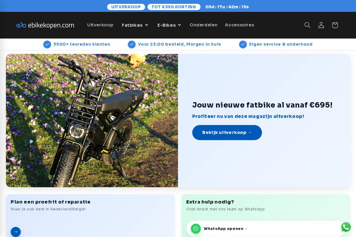 Ebikekopen homepage screenshot