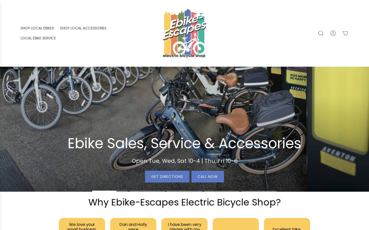 ebikescapes.com homepage screenshot
