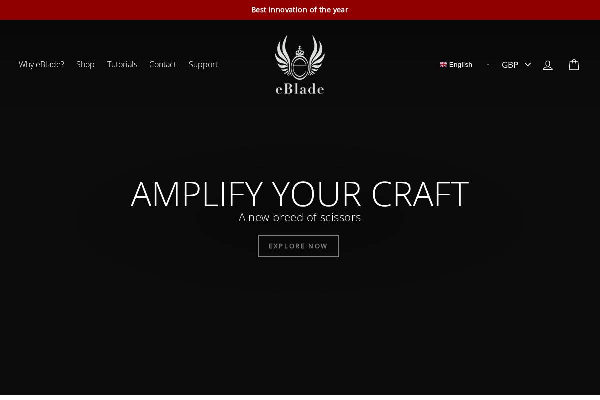 ebladescissors.com homepage screenshot