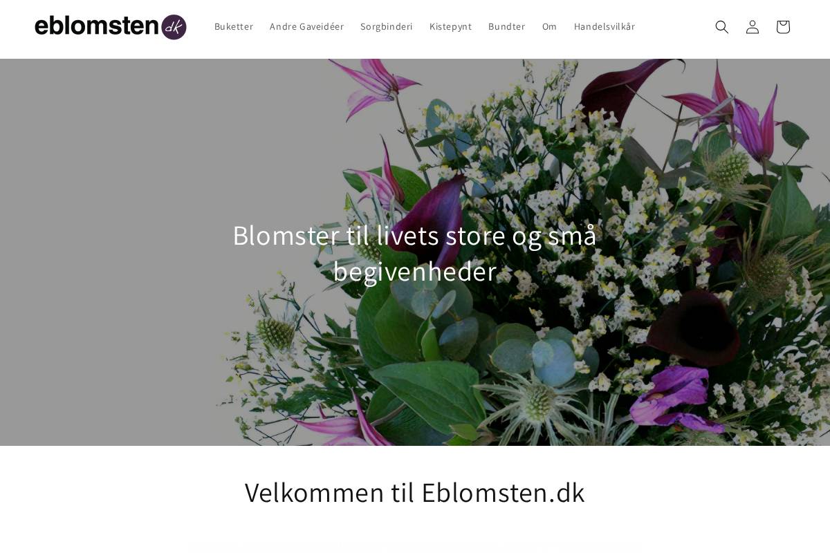 Eblomsten.dk homepage screenshot