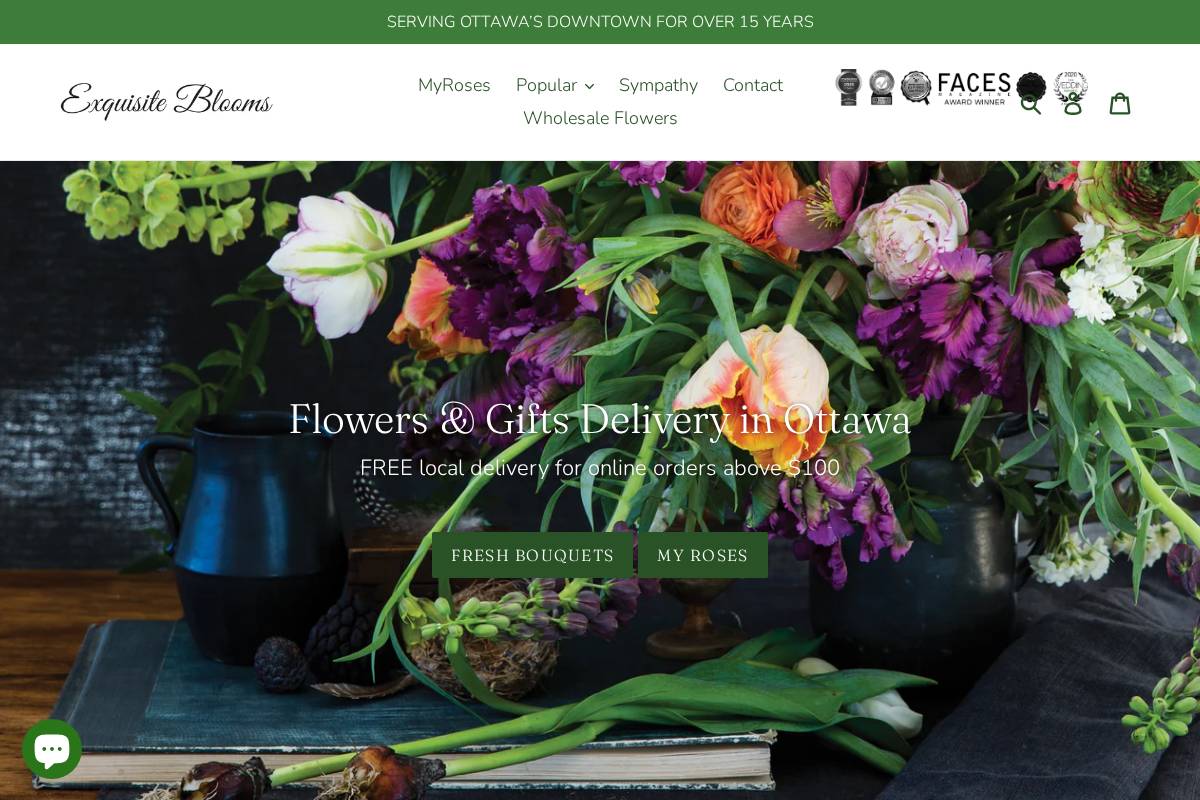 eblooms.net homepage screenshot